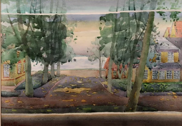 Osvaldas Jablonskis (1944), "Juodkrantė" (Neringa) I", 2008. Tapyba, popierius, akvarelė, 43x61 cm