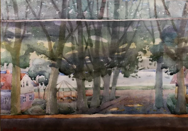 Osvaldas Jablonskis (1944), "Juodkrantė" (Neringa) IV", 2008. Tapyba, popierius, akvarelė, 43x61 cm (Kopija)