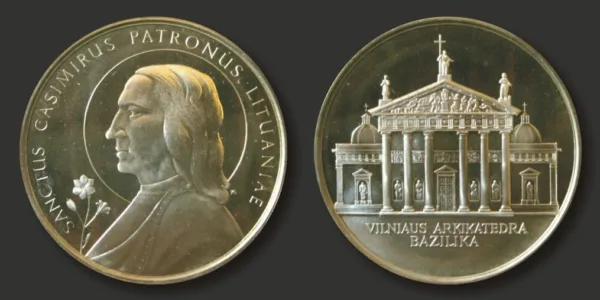Petras H. Garška (1933), "Sanctus Casimirus Patronus Lituaniae, 1989". Medalis, 1989, bronza, sidabravimas, 67 g, Ø 5.2 mm - Image 3